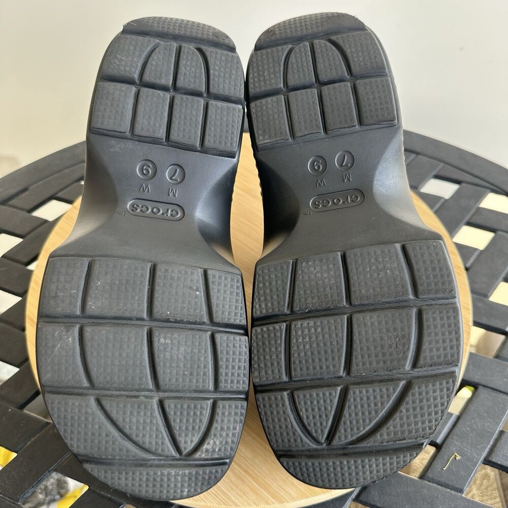CROCS Stomp Fisherman Platform Chunky Sandals Black Summer Comfort Size M 7/W 9 - Picture 13 of 15